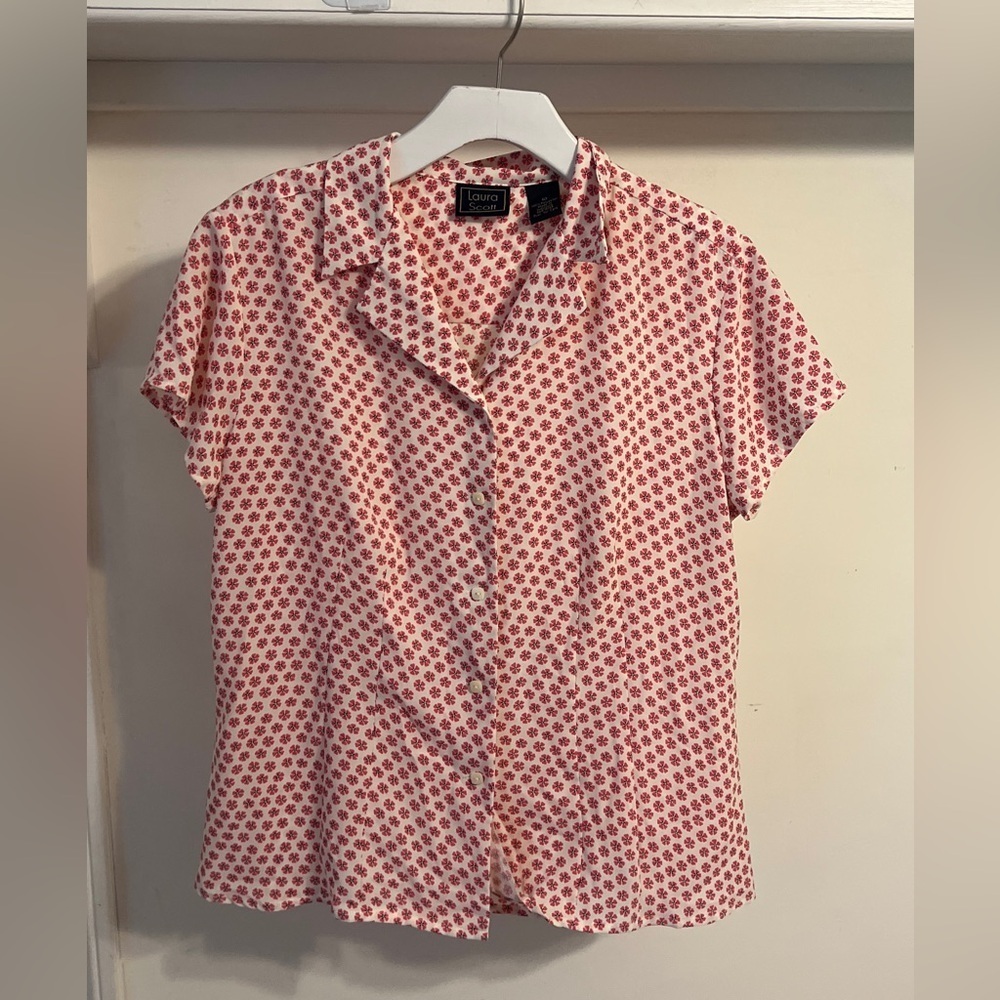 Final price Laura Scott Pink Floral Blouse